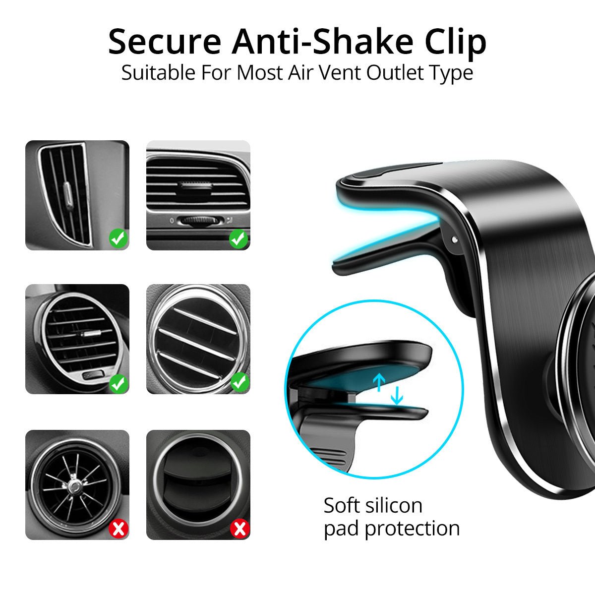 Magnetic Car Phone Holder Air Vent Magnet Mount Smartphone - FlowTech