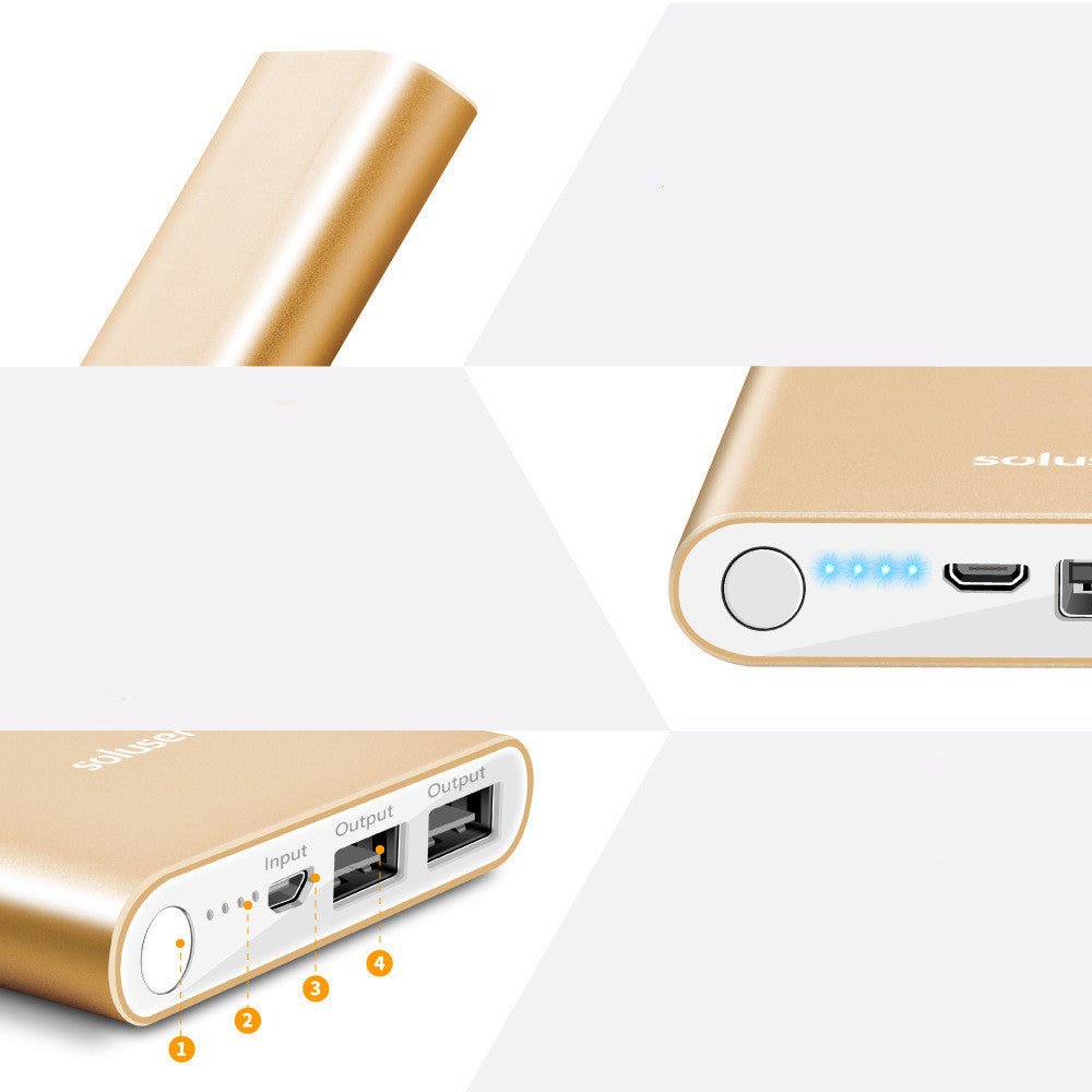 Power Bank 12000mAh Ultra - thin Aluminum Alloy Power Bank - FlowTech