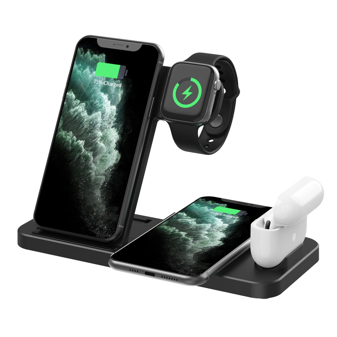 Wireless charger Three - in - one wireless charger for phones and watches - FlowTech